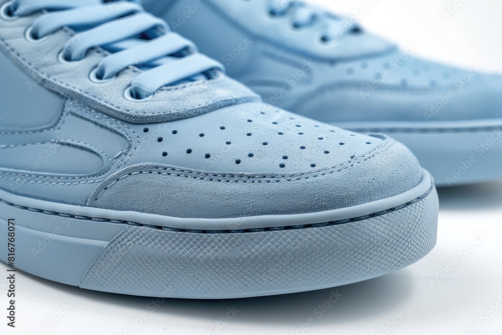 Pair of blue sneakers on a white background. Suitable for sports and fashion concepts Pair of blue sneakers on a white background. Suitable for sports and fashion concepts