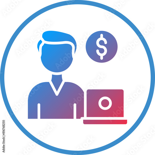 Vector Design Freelancer Male Icon Style