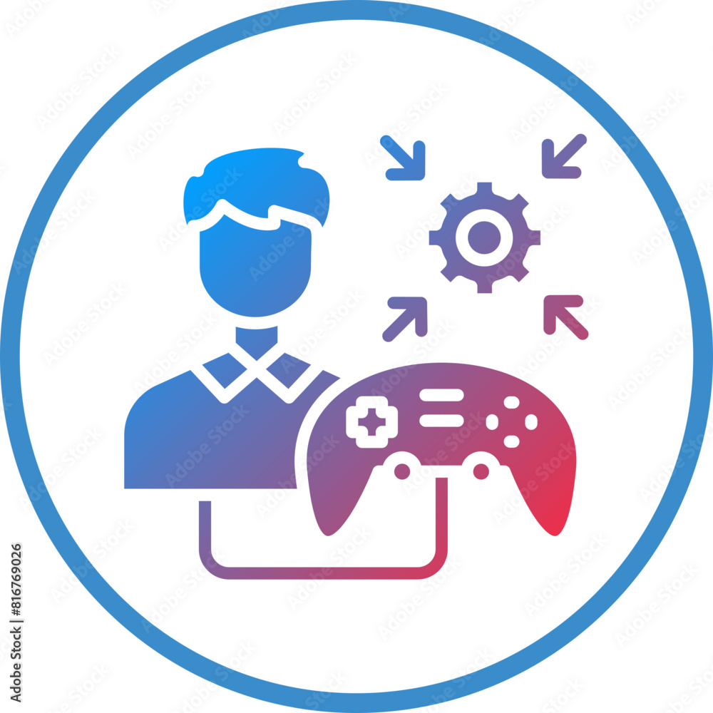 Vector Design Game Modder Male Icon Style Vector Design Game Modder Male Icon Style