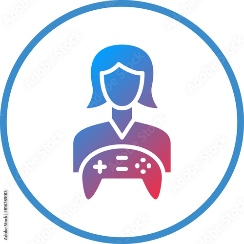 Vector Design Game Designer Female Icon Style