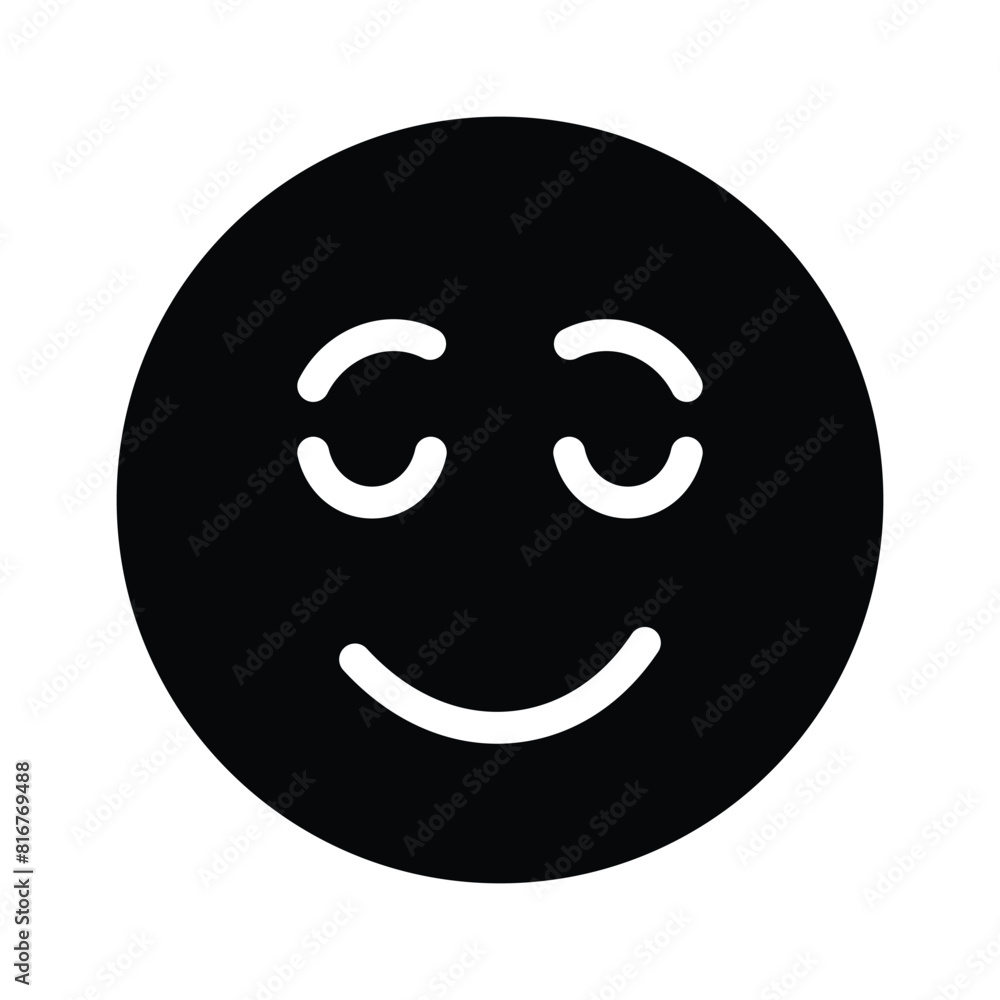 Calm face emoji icon, proud, cool expressions vector design Calm face emoji icon, proud, cool expressions vector design