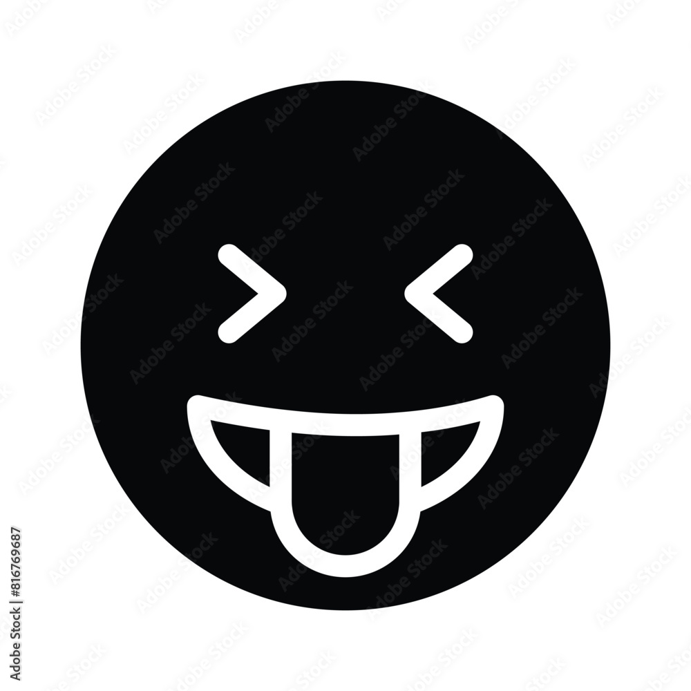 Face with tongue out, laugh emoji vector, joking emoji icon design Face with tongue out, laugh emoji vector, joking emoji icon design