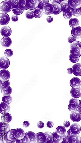 Vitamin D3 round capsules.
