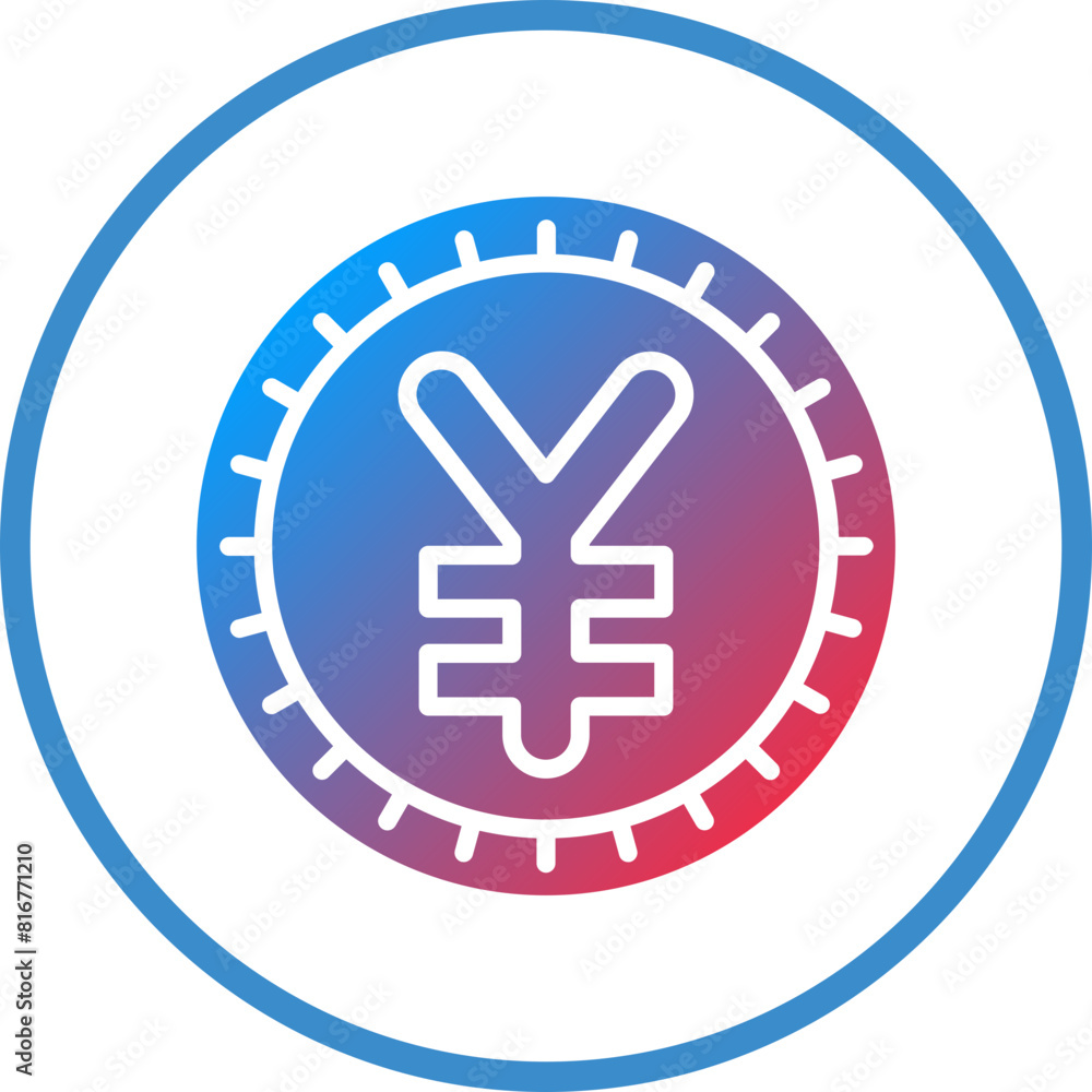 Obraz premium Vector Design Chinese Yuan Icon Style