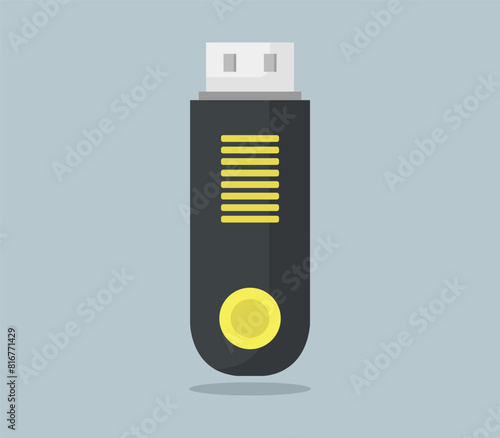 Digital illustration of a cartoon symbol of a USB stick