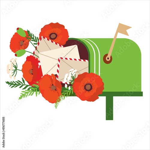 MAILBOX RETRO FLOWERS