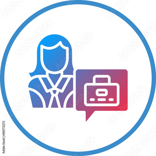 Vector Design Job Seeker Female Icon Style