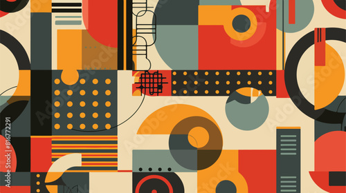 Modern abstract design pattern in retro style. Seamle