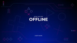 gaming offline streaming banner design with blue and pink gradient geometric composition