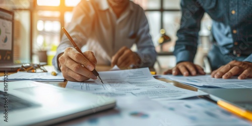 Startup legal team drafting documents, close up, compliance theme, dynamic, blend mode, law office