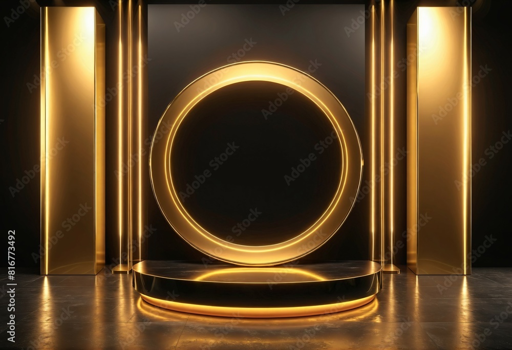 Present your product in gold and black marble colors. A luxurious place. Present your product in gold and black marble colors. A luxurious place.