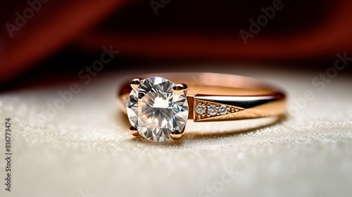 Jewelry ring on a white background. Jewelry background.
