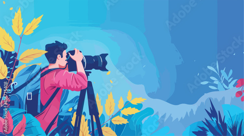 Camera with stap in flat style vector Design Vector style photo
