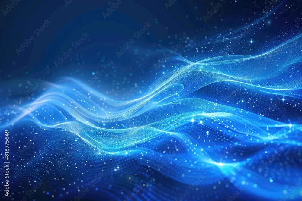 A calming blue background with swirling waves and twinkling stars. Ideal for various design projects A calming blue background with swirling waves and twinkling stars. Ideal for various design projects