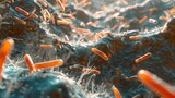 Vibrant Microscopic World: Bacteria Colony Close-up