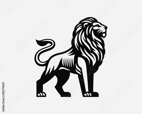 Lion modern logo, emblem design editable for your business. Vector illustration.