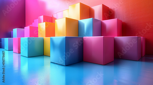 Colorful cubes abstract background. 