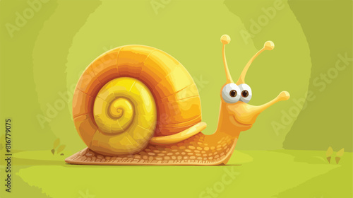 Cartoon snail character Vector style vector design illustration