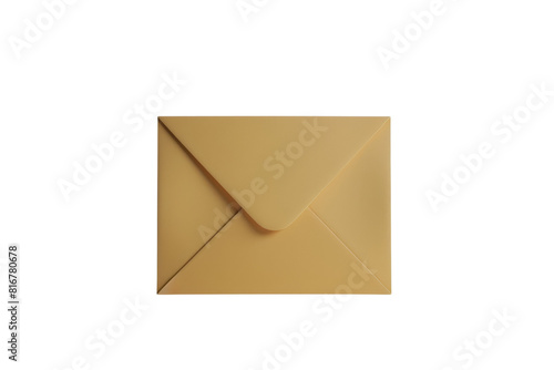 A yellow envelope with a gold stamp on it. The envelope is sitting on a transparent background. The envelope is open and the contents are visible