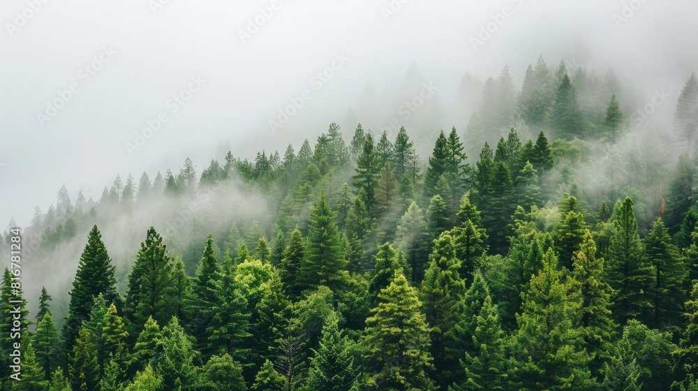 fog blanketing a tranquil forest, creating an ethereal atmosphere fog blanketing a tranquil forest, creating an ethereal atmosphere