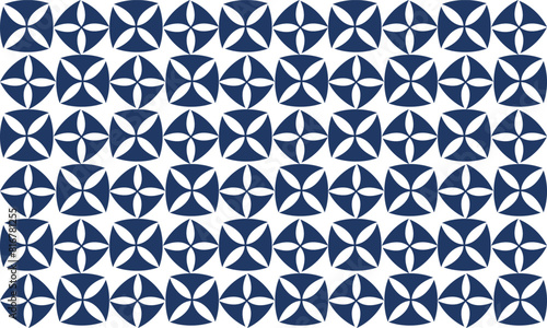 seamless pattern with blue and white flowers, light blue flower on block of blue background illustration image background design for fabric print, ceramic Japanese style printing