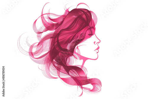 Wallpaper Mural A woman with long pink hair is the main focus of the image. The hair is styled in a way that it is flowing and has a lot of volume. The woman's face is also prominent in the image, with her eyes Torontodigital.ca
