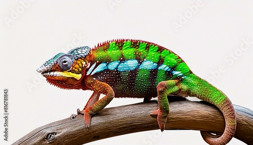 Namaqua Chameleon wild animal digital art. isolated with white background