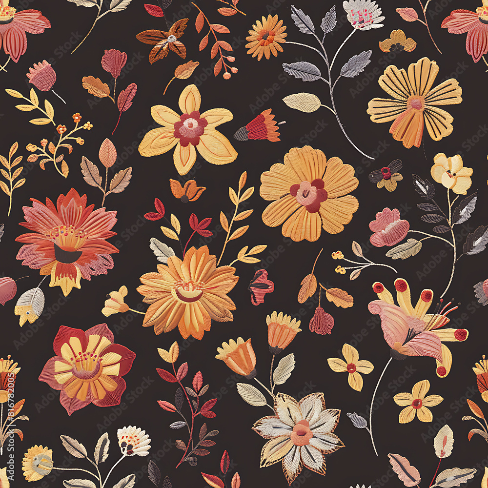 Floral Embroidery Pattern Design Floral Embroidery Pattern Design