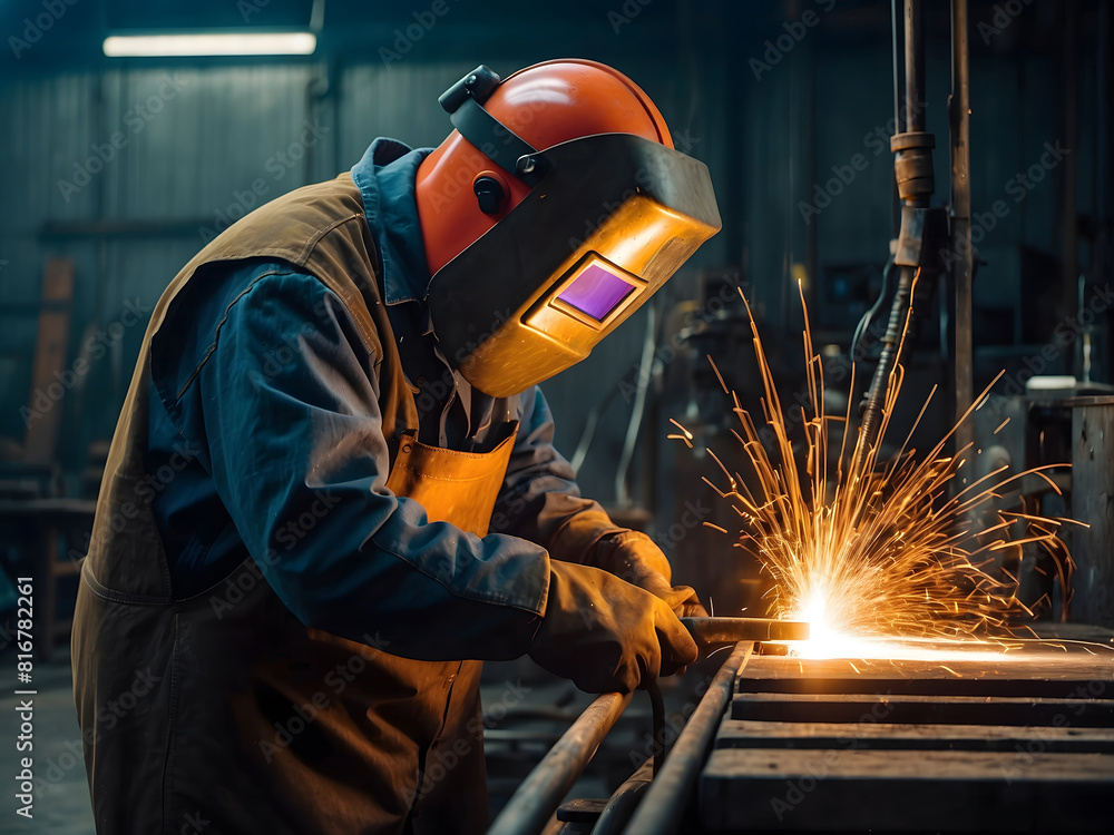 Industrial Welder With Torchspace Labor Day and the importance of workers, Design Industrial Welder With Torchspace Labor Day and the importance of workers, Design