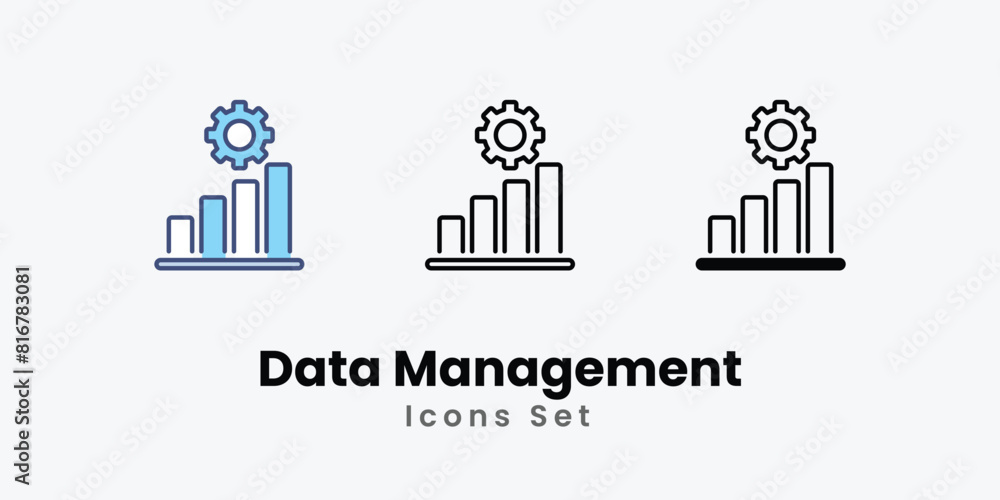 Data Management Icons thin line and glyph vector icon stock illustration Data Management Icons thin line and glyph vector icon stock illustration