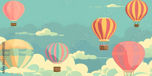 Hot Air Balloons in Blue Sky