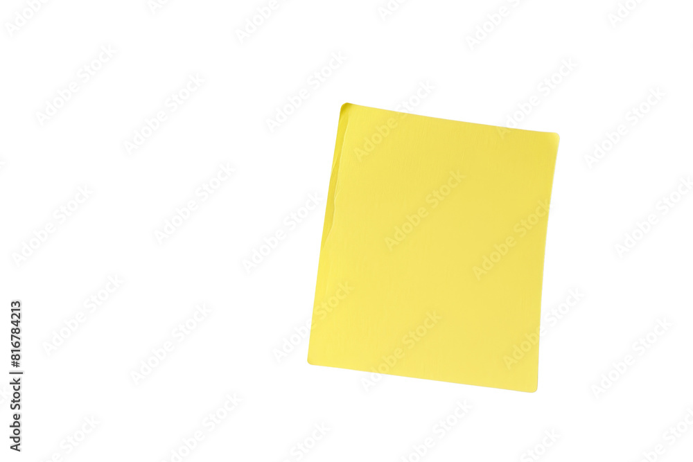 A yellow sticky note. The note is square in shape and is placed on the right side of the image A yellow sticky note. The note is square in shape and is placed on the right side of the image