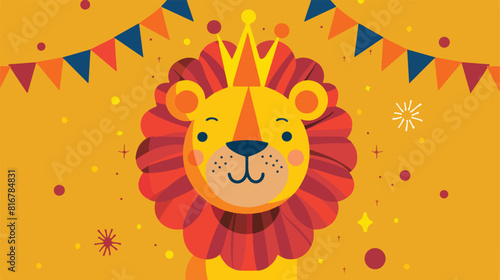 Circus lion cartoon icon vector Vector style vector