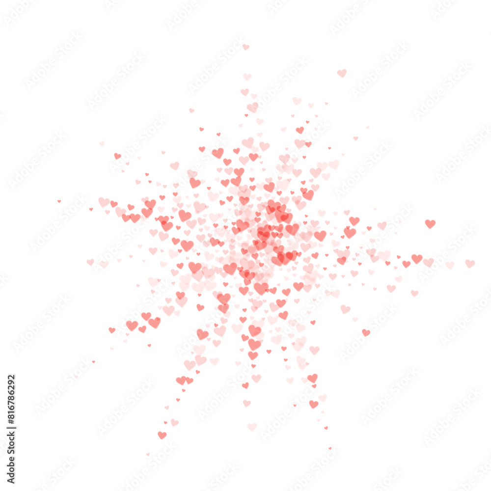 Red hearts scattered on white background. Red hearts scattered on white background.