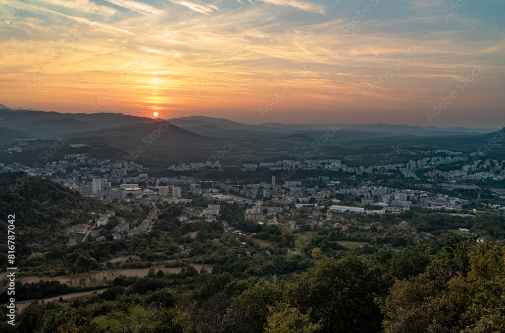 Stunning sunset in the city of Gabrovo, Bulgaria Stunning sunset in the city of Gabrovo, Bulgaria