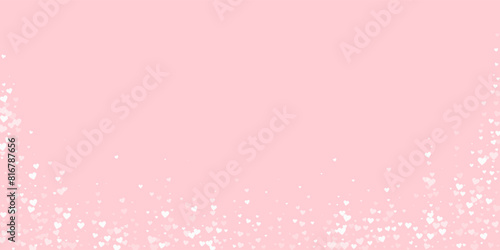 White hearts scattered on pink background. © Begin Again