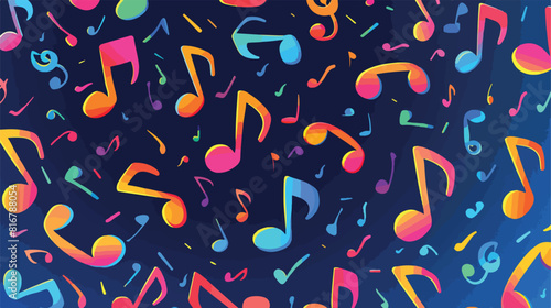 Colorful music note pattern Vector style vector desig