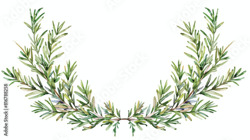 Round natural backdrop or wreath made of rosemary han