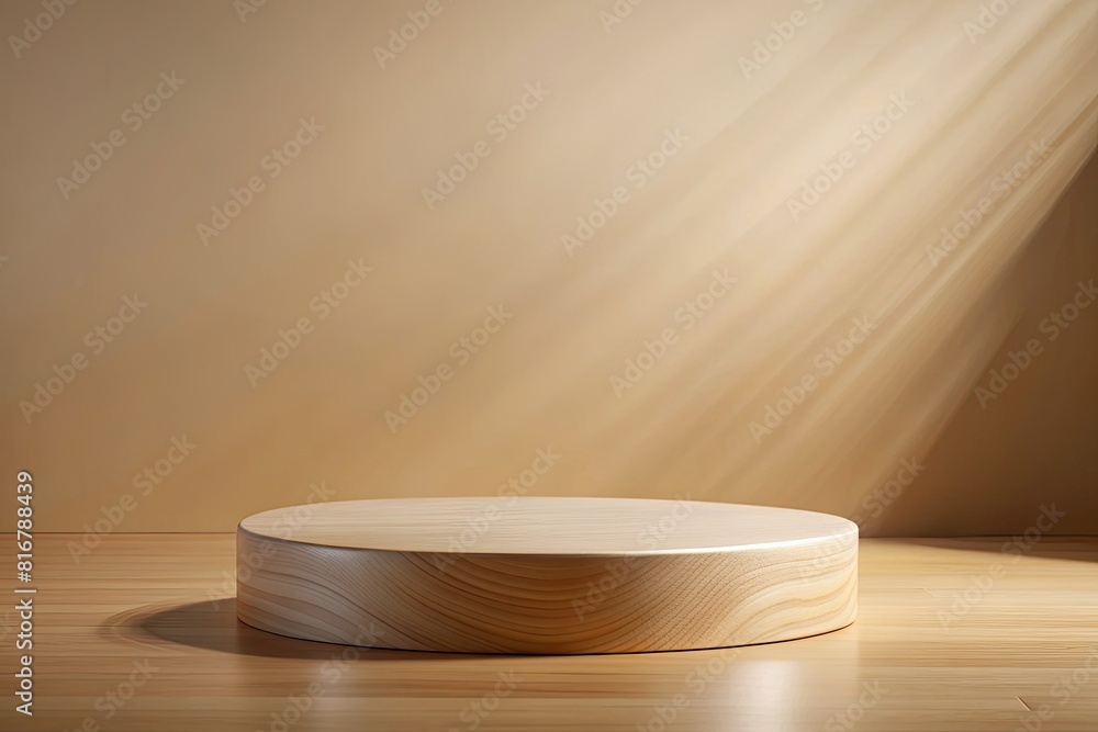 Wooden podium on the wooden table. Wooden podium on the wooden table.