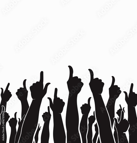 a group of people raising their hands in the air