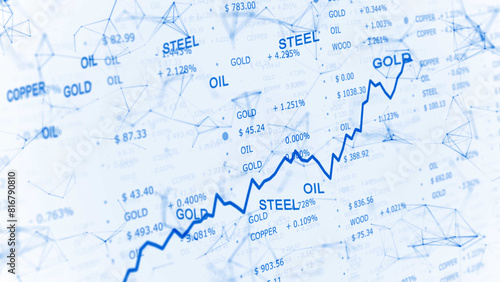 Business info graphic stock index on white illustration background. 