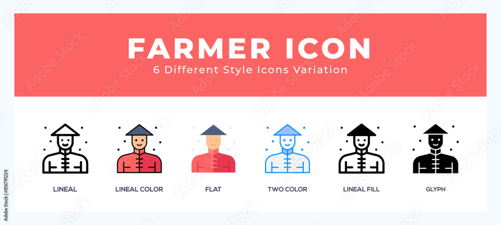 Farmer icon vector for web. and mobile app