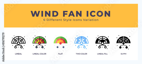 Wind fan vector icons designed. icon symbol set.