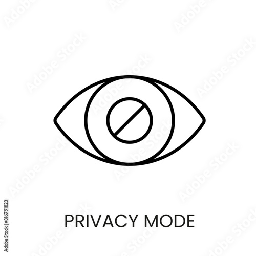 Privacy mode line vector icon with editable stroke for placement on cctv camera system packaging