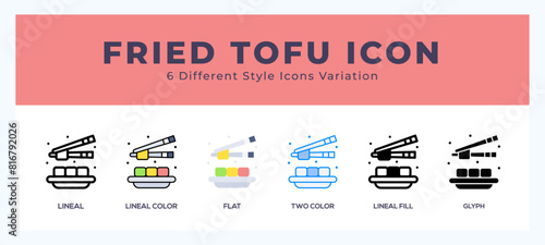 Fried tofu icon vector for web. and mobile app