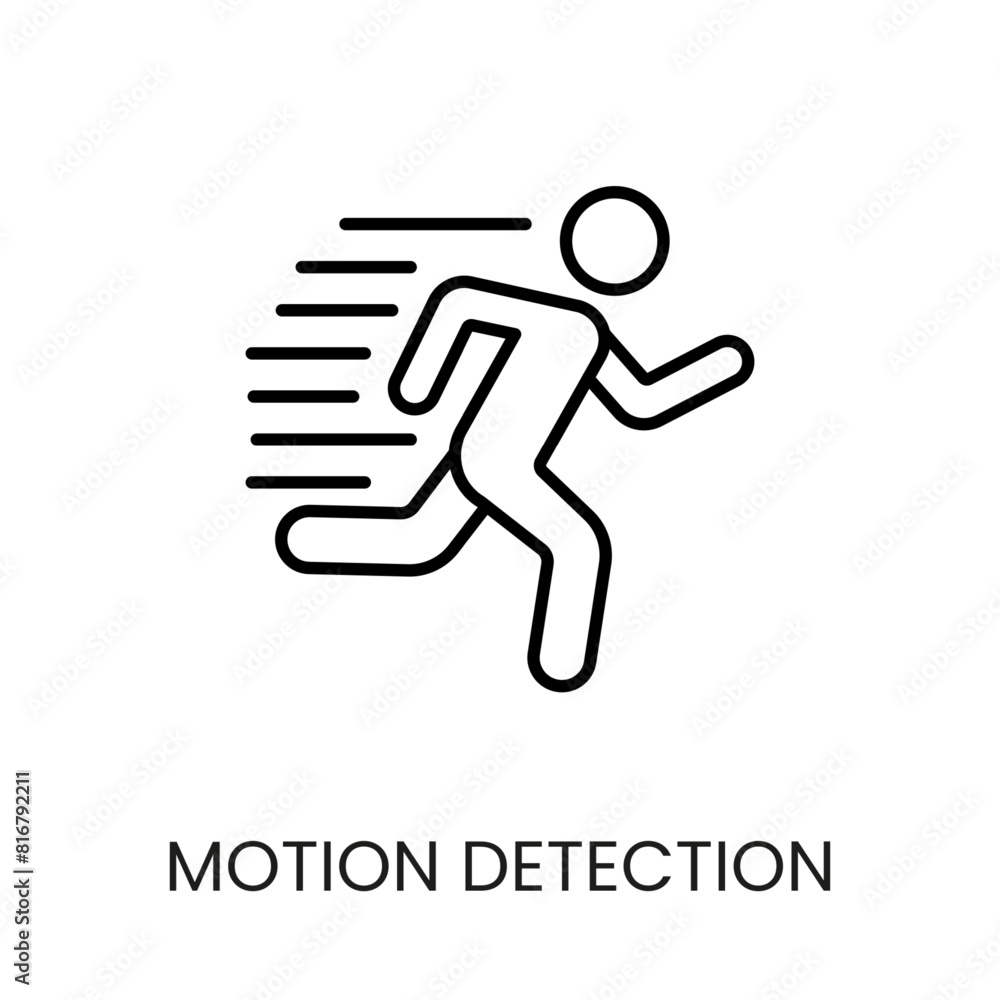 Motion detection line vector icon with editable stroke for placement on cctv camera system packaging Motion detection line vector icon with editable stroke for placement on cctv camera system packaging