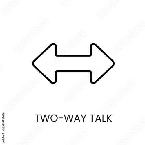 Two way conversation line vector icon with editable stroke for placement on cctv camera system packaging
