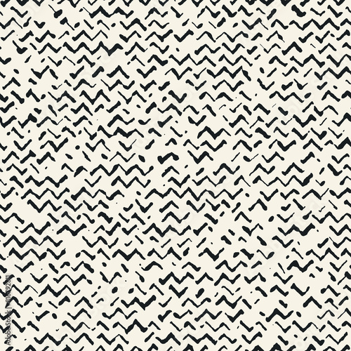 Monochrome Damaged Zigzag Textured Pattern