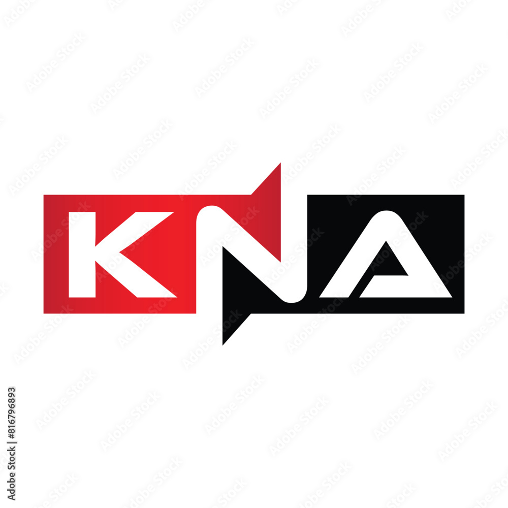 KNA Monogram Initial Letters Logo KNA Monogram Initial Letters Logo