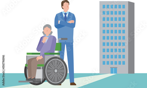 介護離職のイメージイラスト